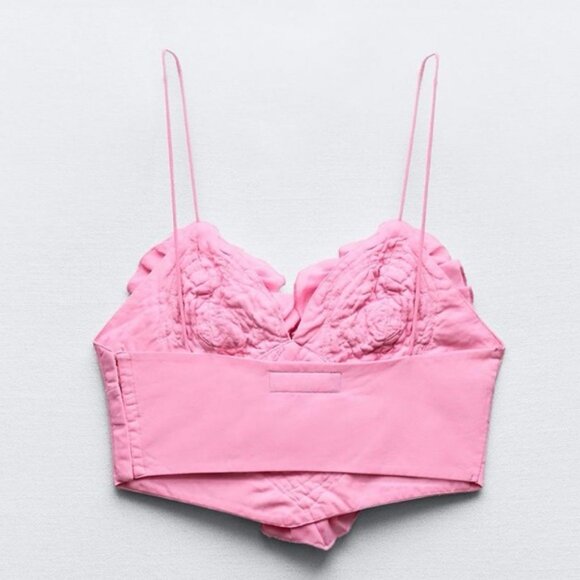 NWT GORGEOUS ZARA VOLUMINOUS HEART CROP TOP - Picture 7 of 16